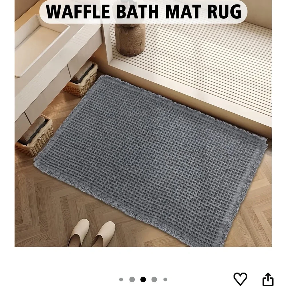 Elegant Brown Bathroom Rug with Tassels